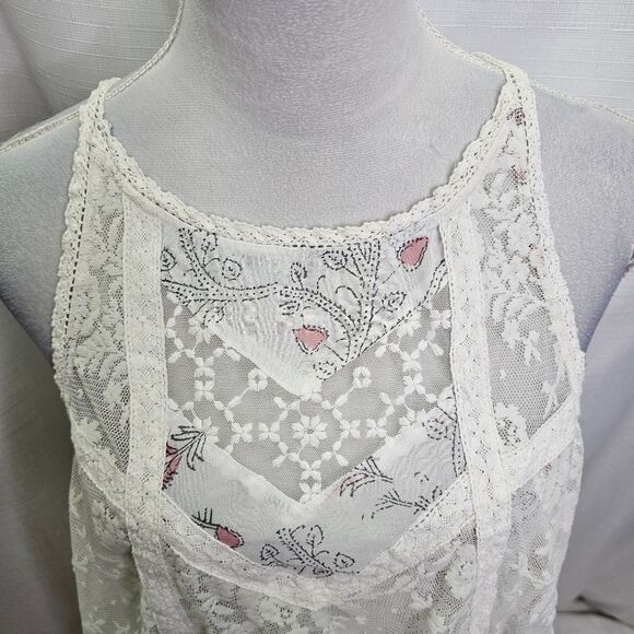 Free People Miss Mackenzie Side Tie Lace  Tank Top Size Medium - Picture 7 of 13